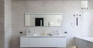 kent water softener in bathroom