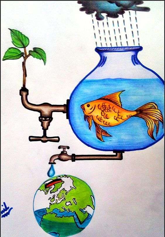 Drawing save water images 